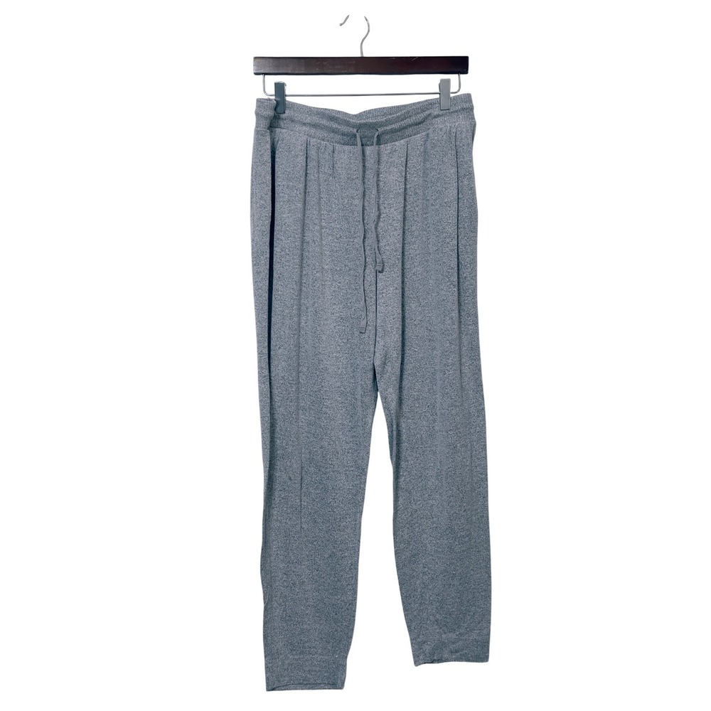 Natori Women Lounge Pants XL Gray Heathered Drawstring Joggers Soft Knit Pockets